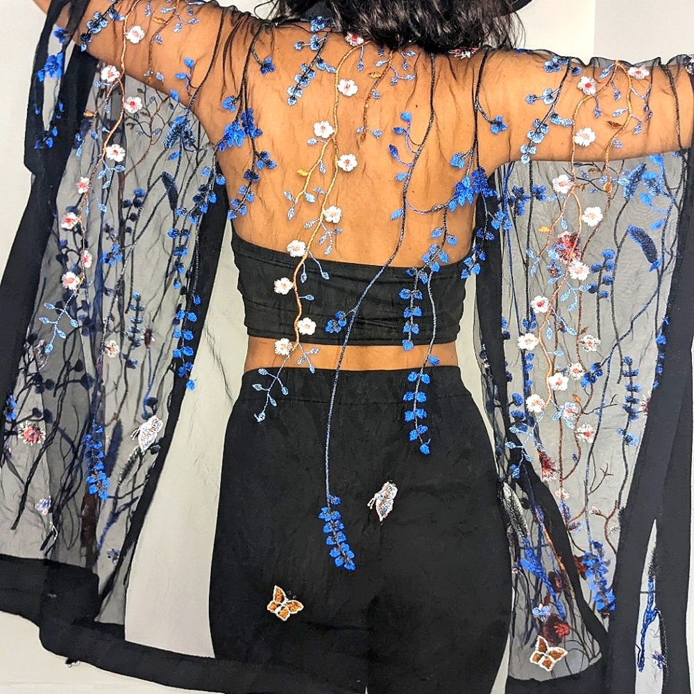 Vintage cover up with embroidery
